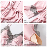 4 Pieces Silk Pajamas Set