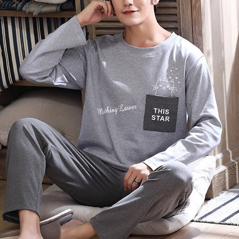 Cotton Long Sleeve Pajamas Set