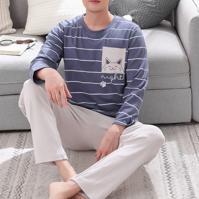 Cotton Long Sleeve Pajamas Set