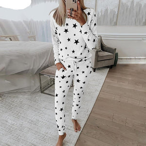 Cute Stars Print Pajamas Set