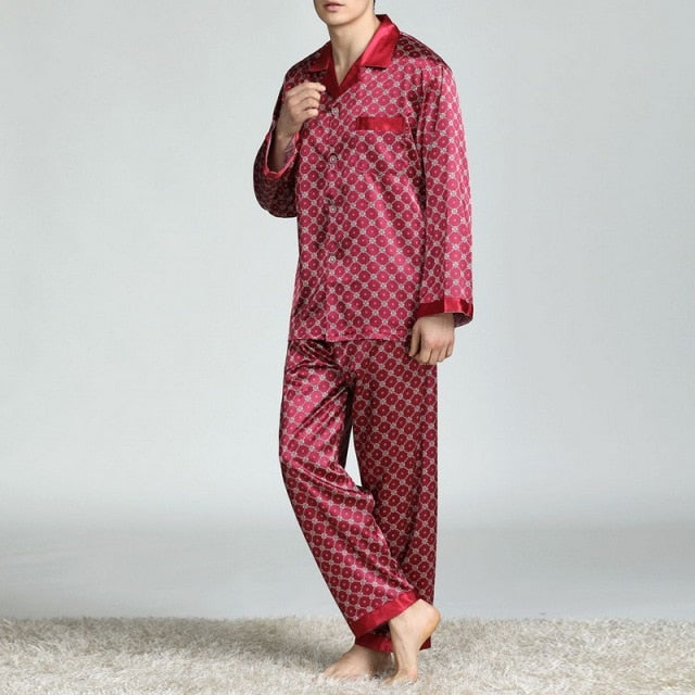 Men's Stain Silk Pajama Set