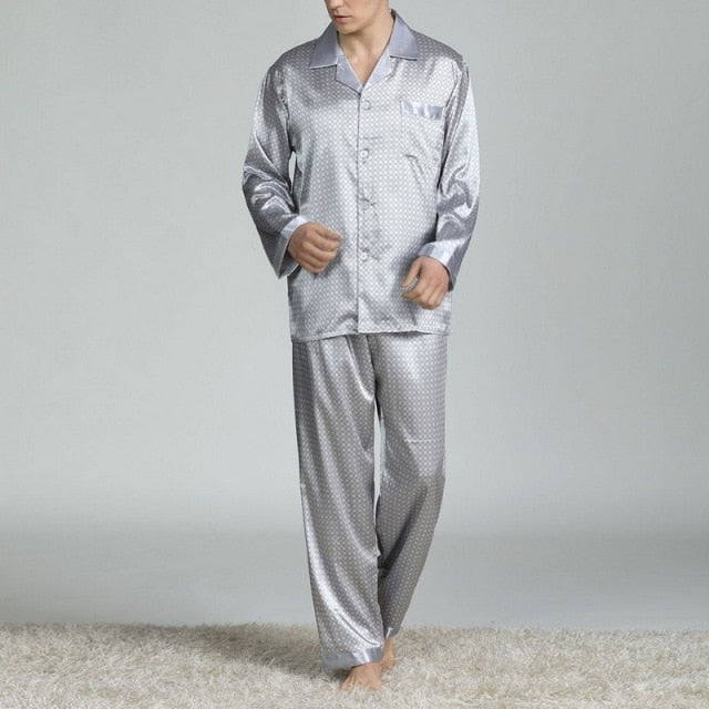 Men's Stain Silk Pajama Set