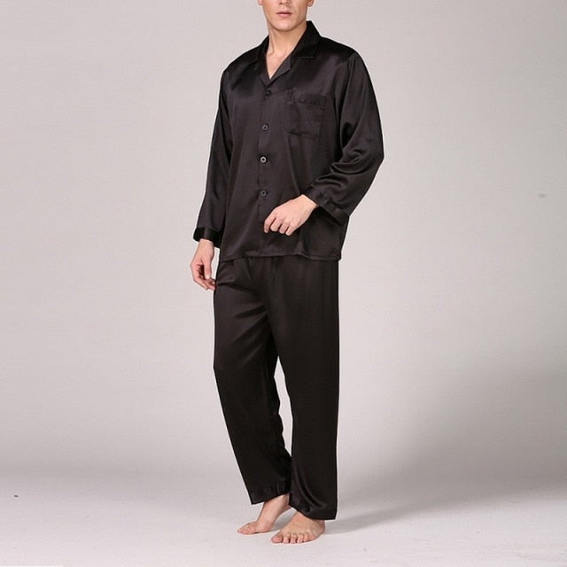 Men's Stain Silk Pajama Set