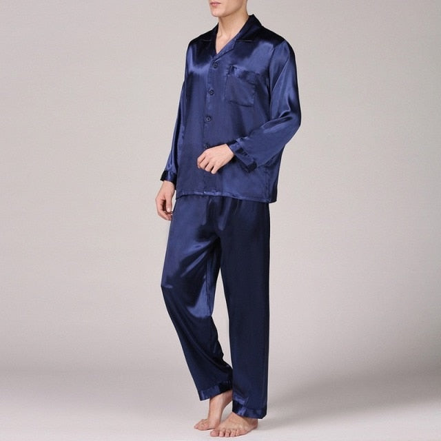 Men's Stain Silk Pajama Set