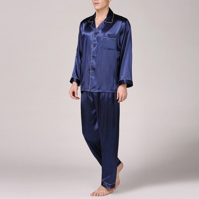 Men's Stain Silk Pajama Set